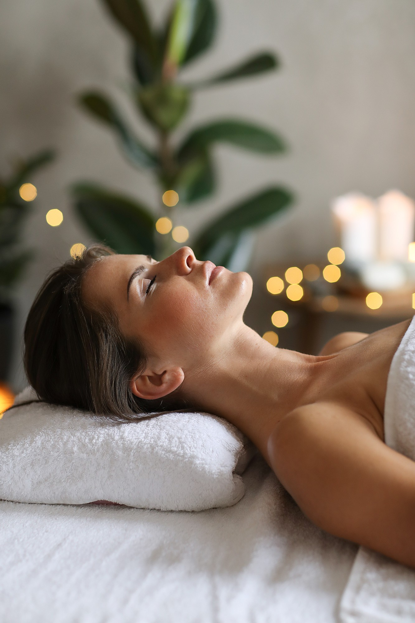 Peacefully waiting for a therapeutic massage